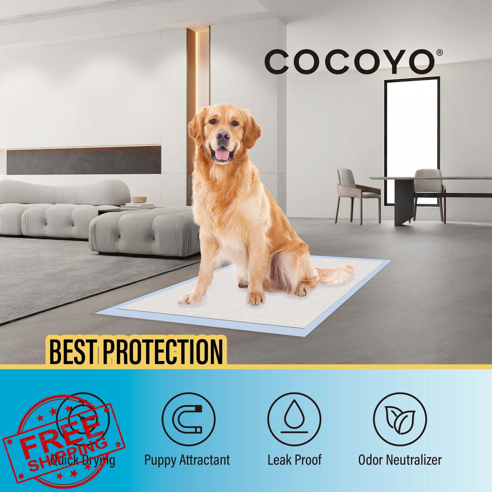 COCOYO 22×22 100ct Puppy Training Pads