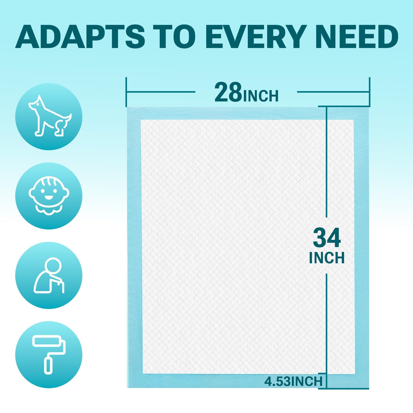 Super Absorbent Puppy Pads 28″x34″ 50 Count Quick Drying Dog Training Pee Pad…