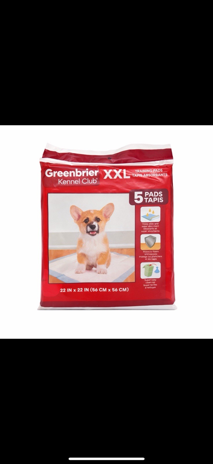 Greenbrier Kennel Club XXL Training Pads 5 Pack Heavy Duty Super Absorbent