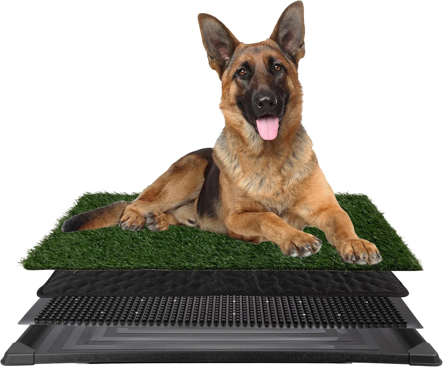 35.5×23.5in Dog Grass Pad with Tray – Reusable Indoor/Outdoor Pee Pads