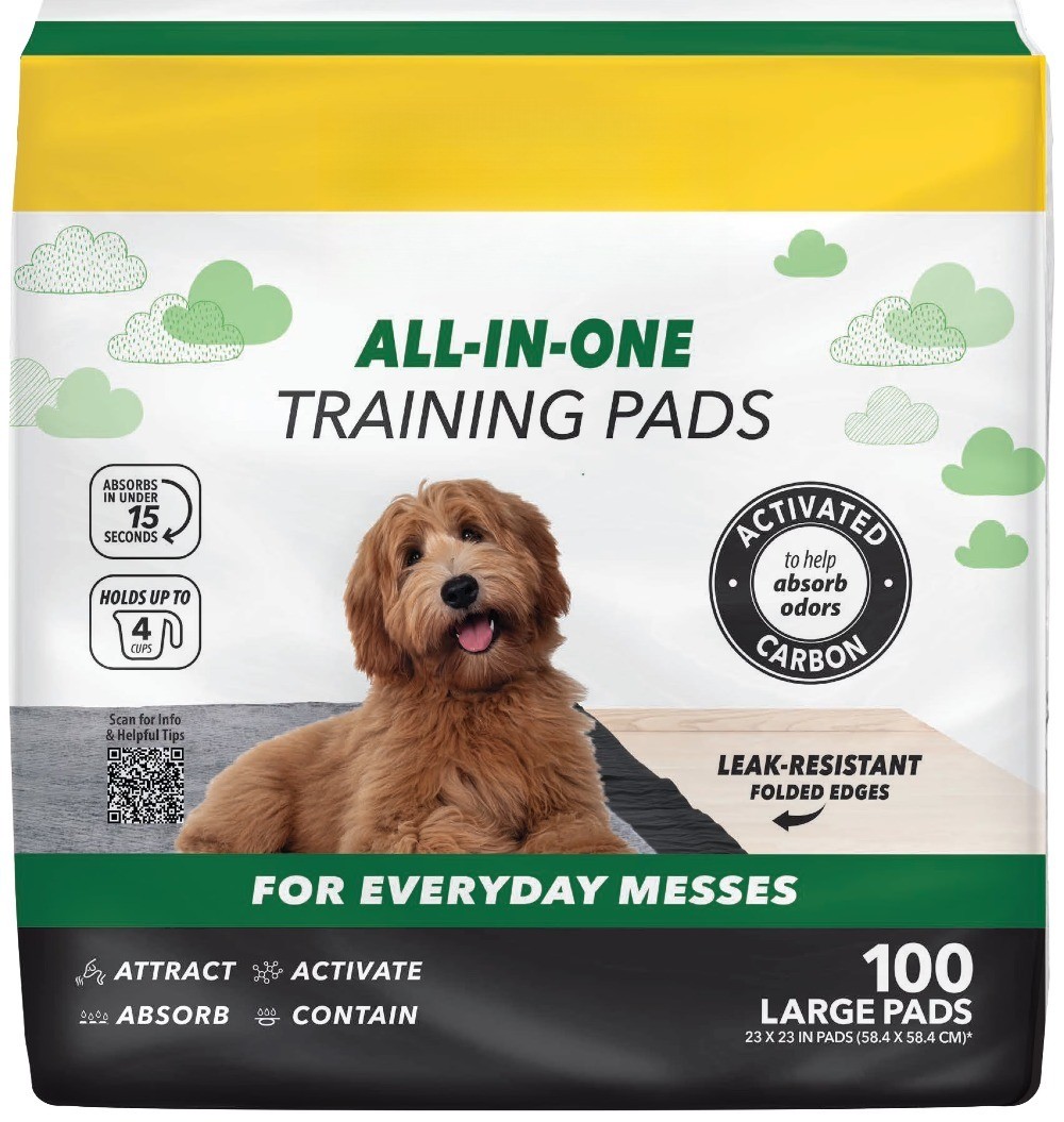 Charcoal Leak-Resistant Training Pads for Dogs, 23in x 23in, 100 Count