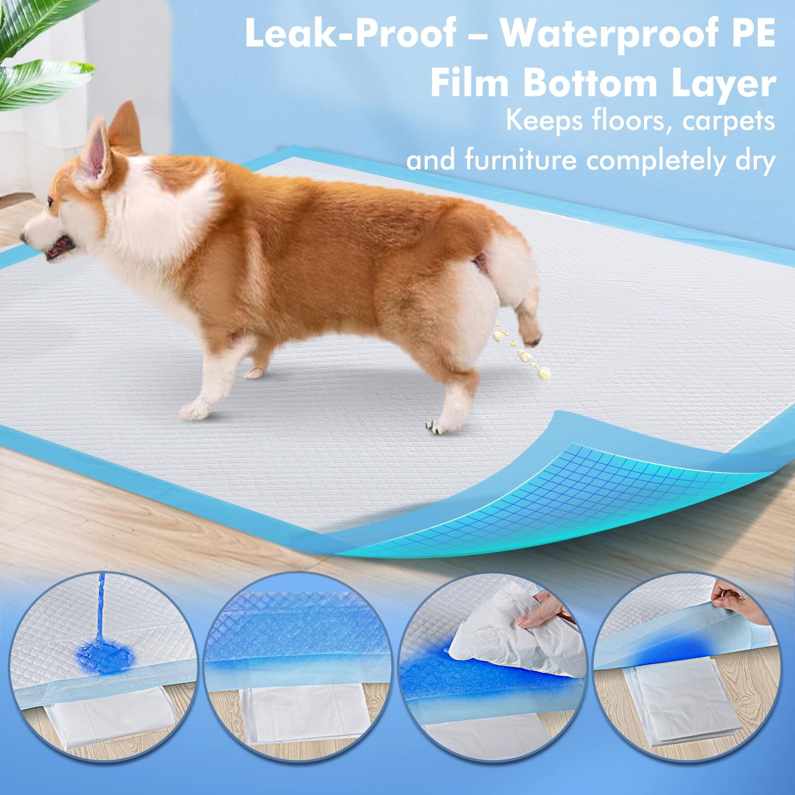 Puppy Pads XXXL 31″x 55″ 40 Count,Pee Pads for Large Dogs and Multi-pet Famil…