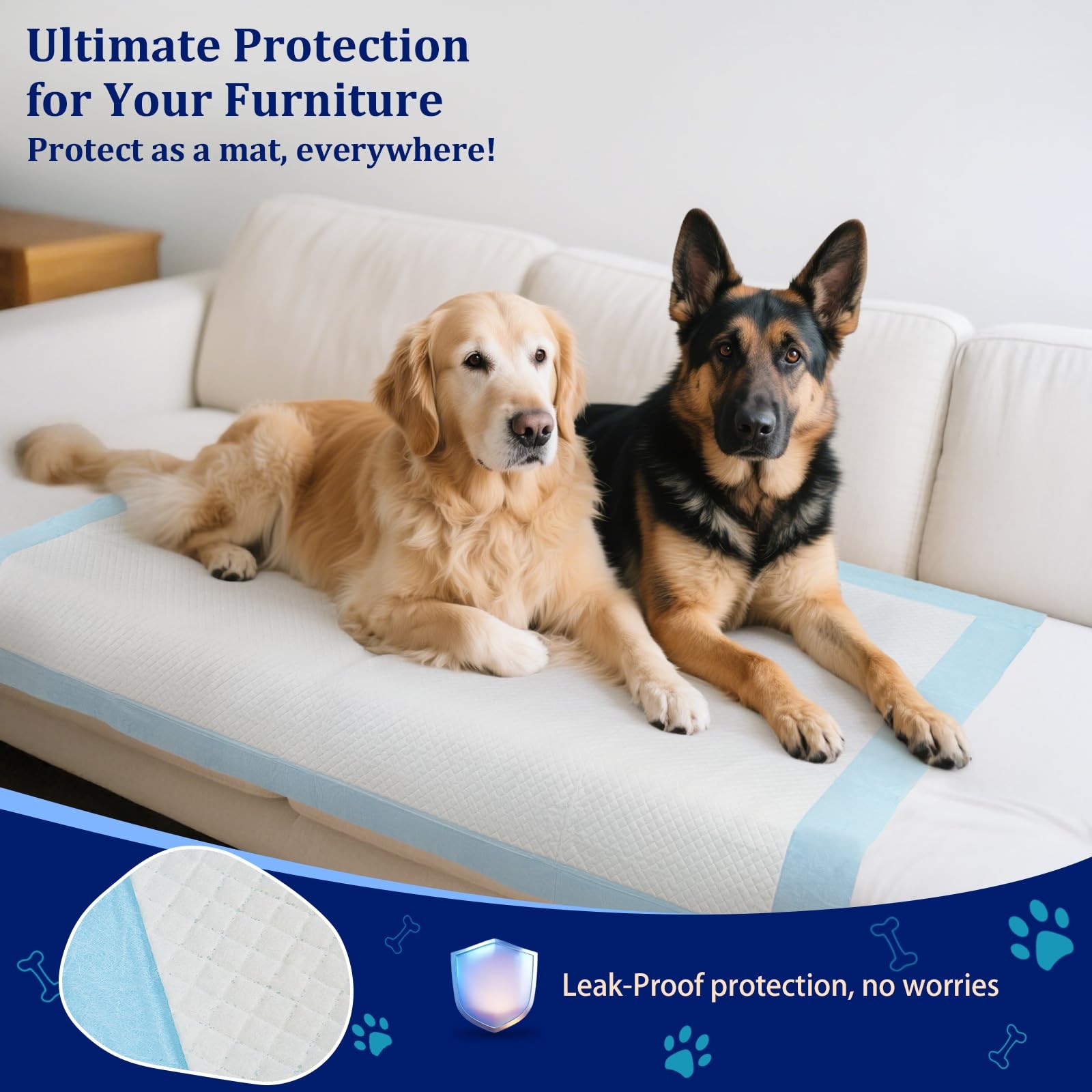 XXXXL Puppy Training Pad 47″x31″ 40 Count, Extra Large Giant Dog Pee Pads, Le…