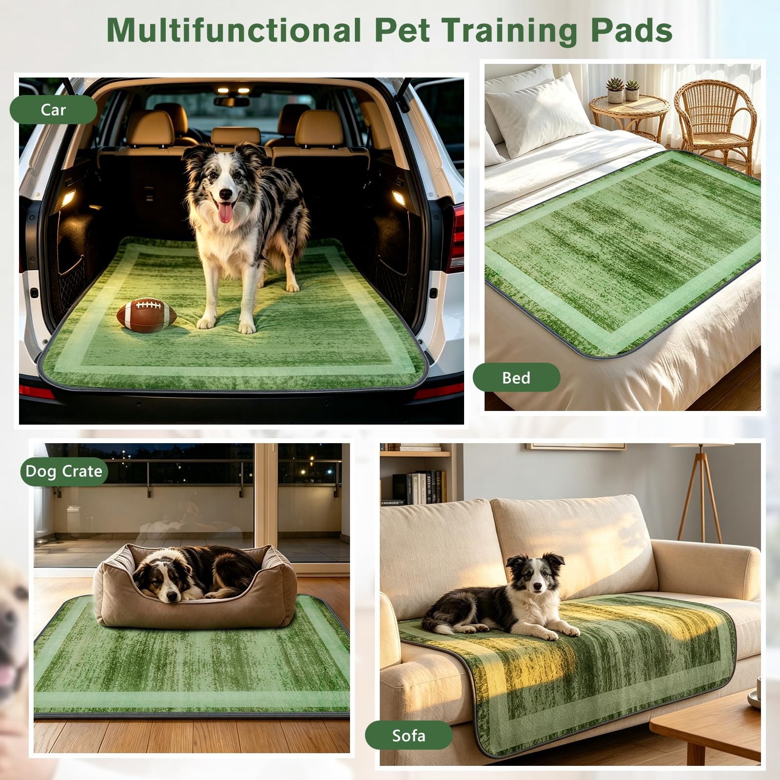 Washable Pee Pads for Dogs and Cats, 2 Pack Absorbent Thick Reusable Training…
