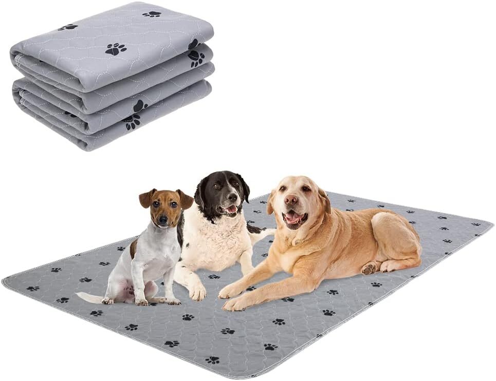 Washable Dogs Pee Pads-4pcs Waterproof Reusable Puppy Potty Training Pads-24×36”