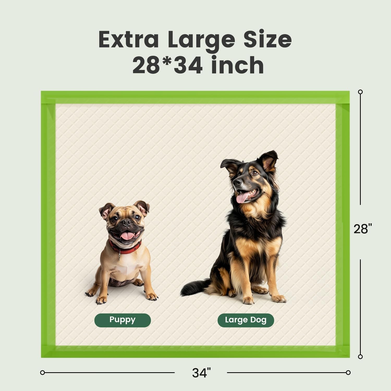 Gardner Pet Dog Pee Pads Extra Large 28″x34″, XL Thicker ECO Green Disposable XL