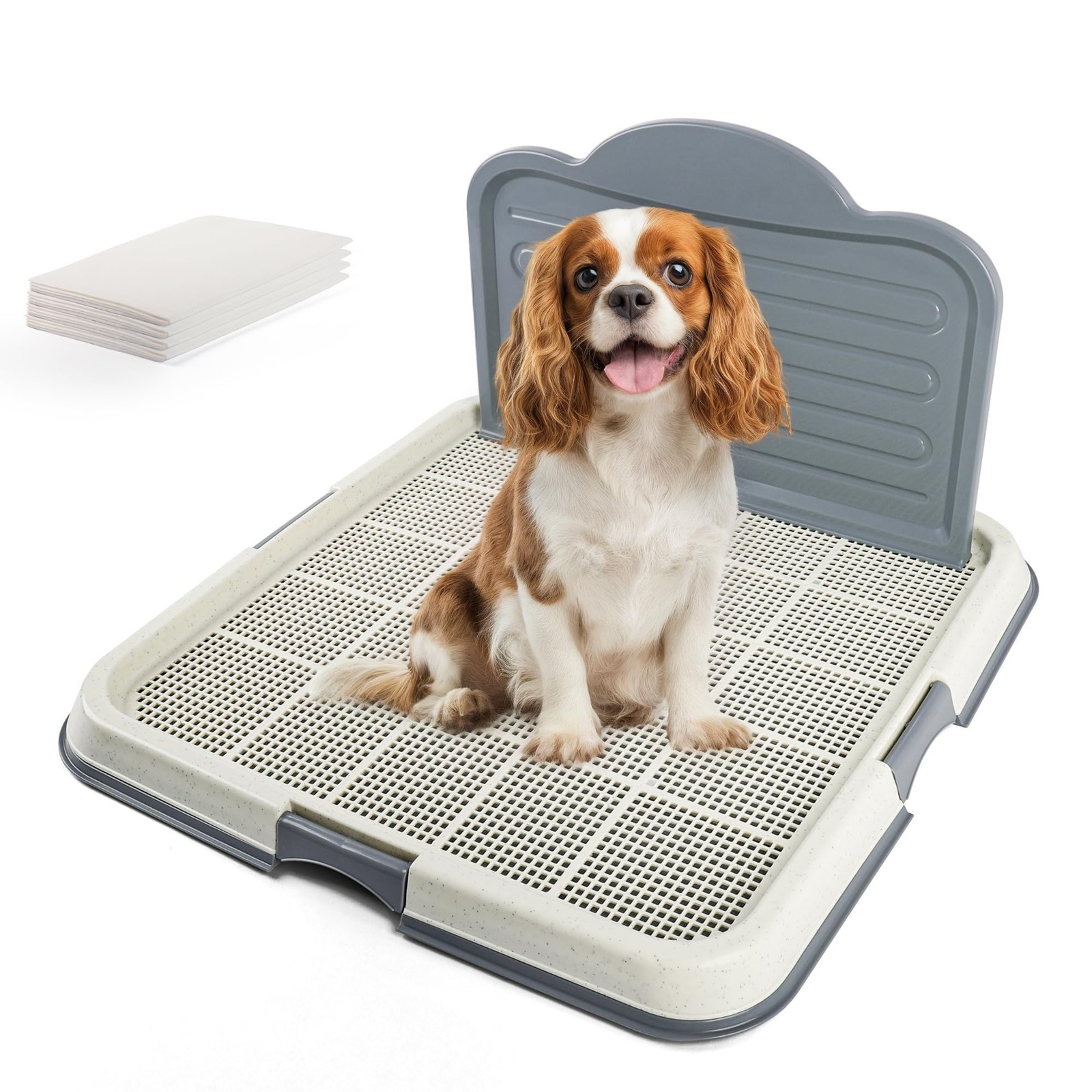 Dog Pee Pad Holder Tray with Splash Guard, 23.6″ Large Puppy Potty Training T…