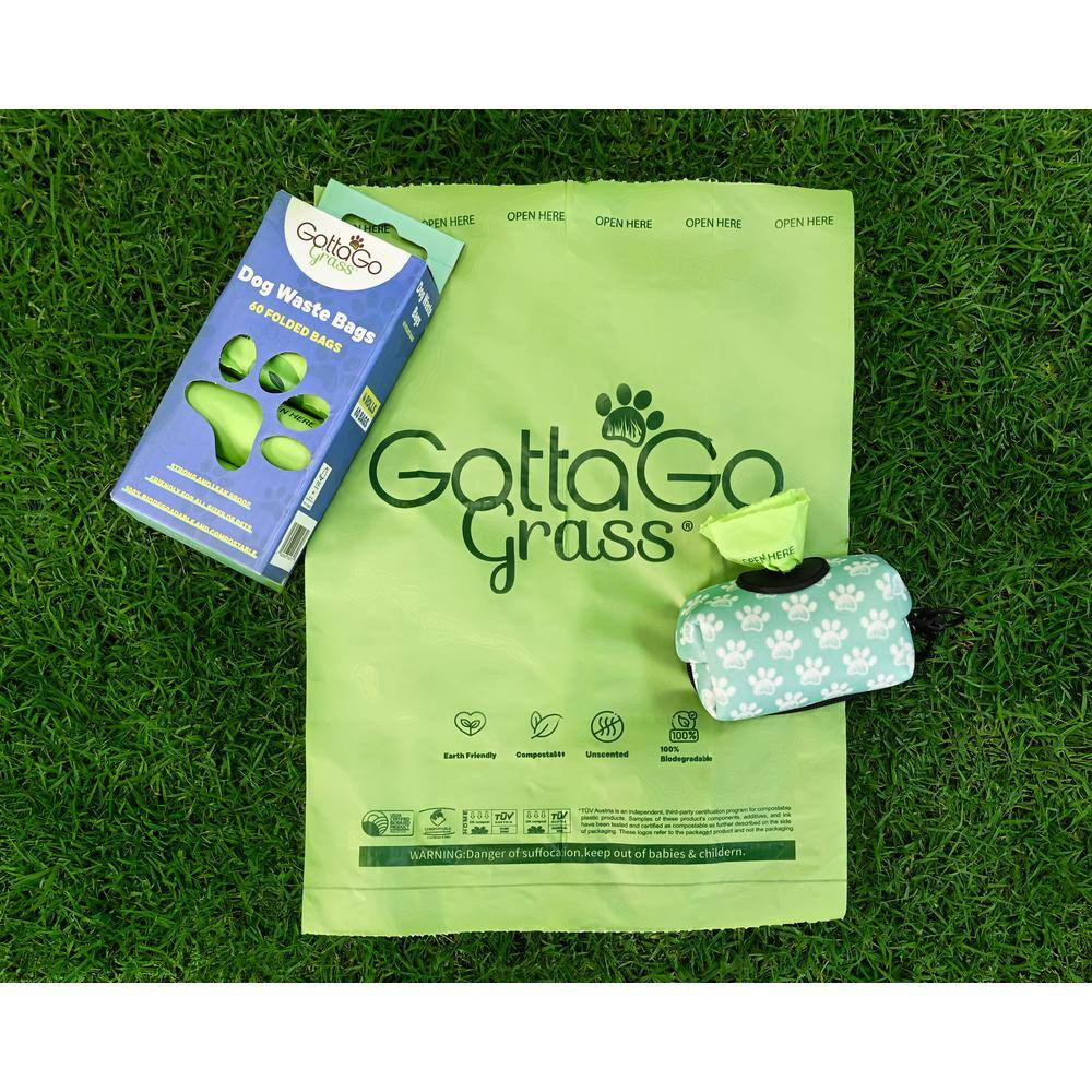Gotta Go Grass Potty Pad with Tray + Waste Bags + Waste Bag Dispenser + Toy Ball