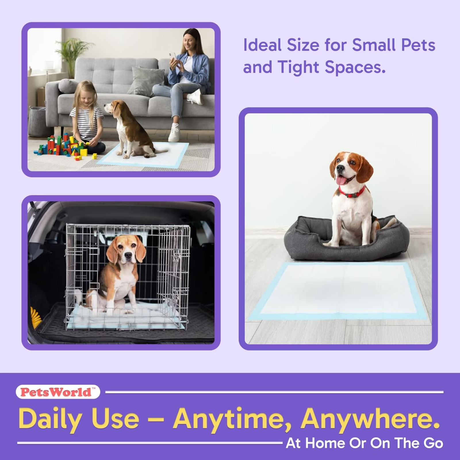PetsWorld 300 Count Puppy Pads for Small Pets, 23 in x 36 in, Leak-Proof SALE!