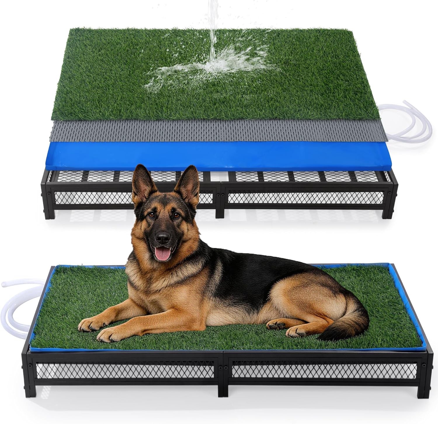 Dog Potty Tray with Artificial Grass Patio Large 47 Inch