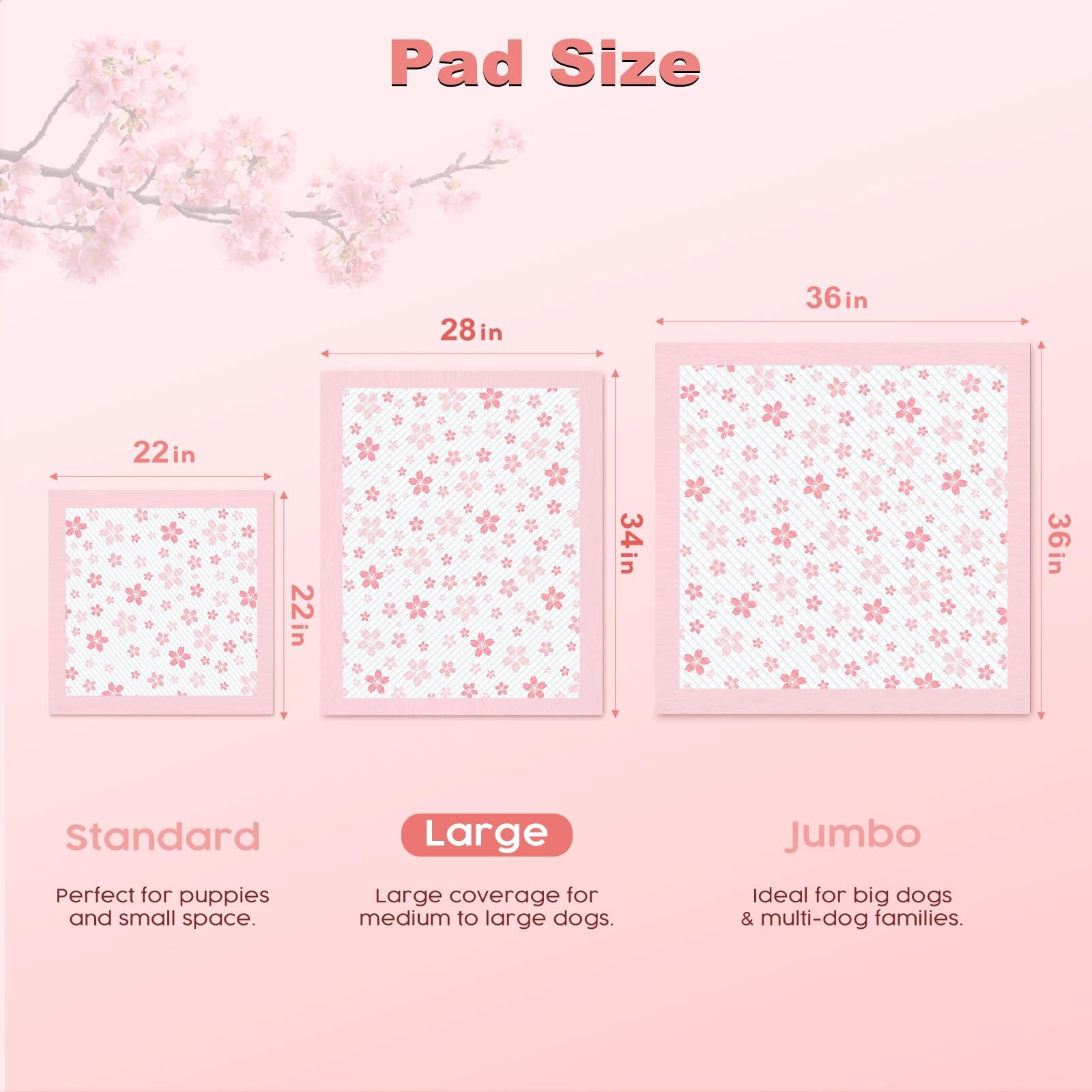 Dog Pee Pads Extra Large 28″x34″, Potty Pads for Big Dog Breeds, Super Absorb…
