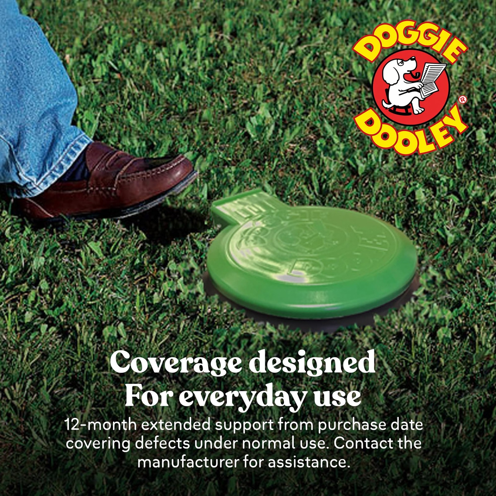Doggie Dooley Capacity up to 2 Large or 4 Small Dogs, Black with Green Lid