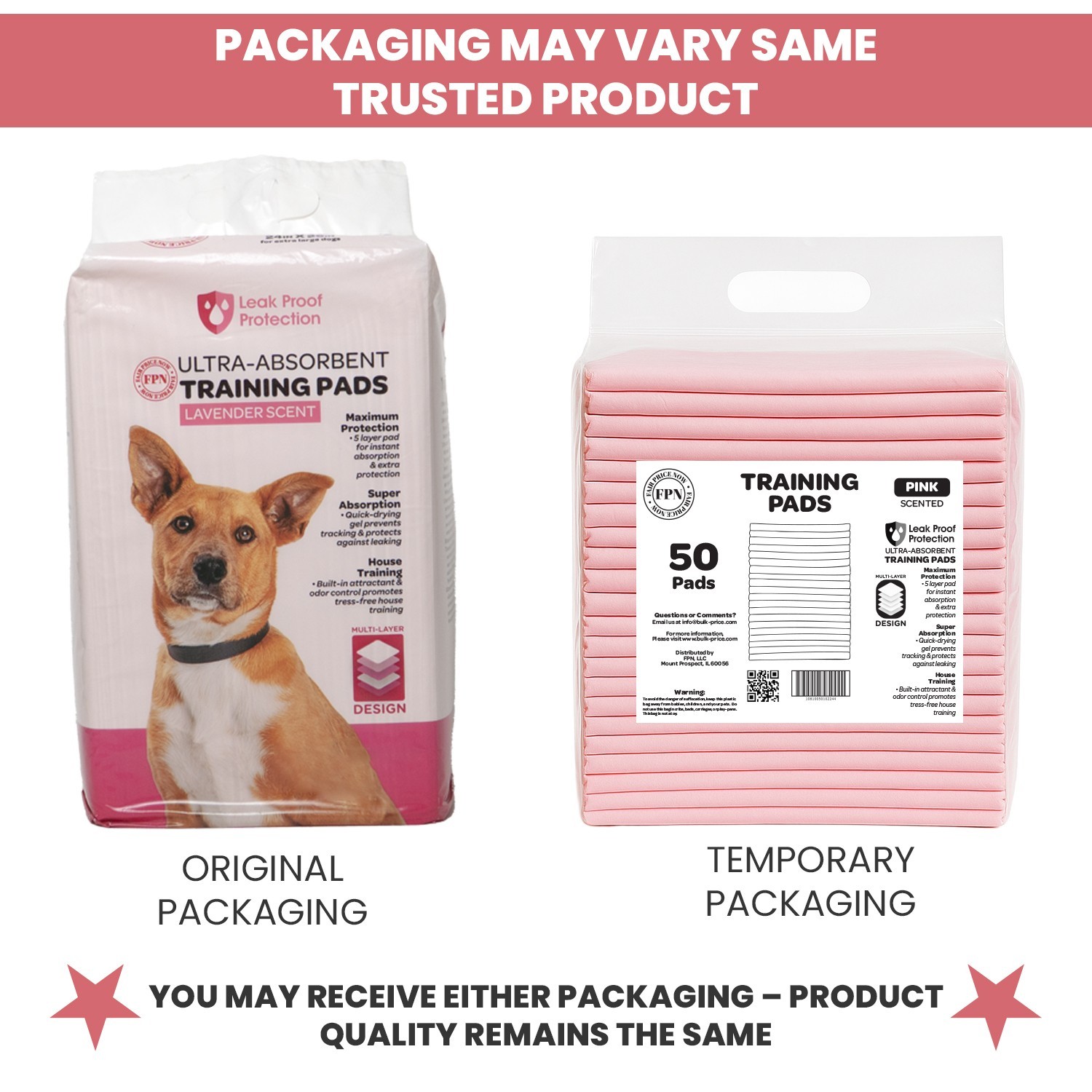 100 Pet Pads for Dogs Ultra-Absorbent Puppy Training Underpad Scented Pink Small