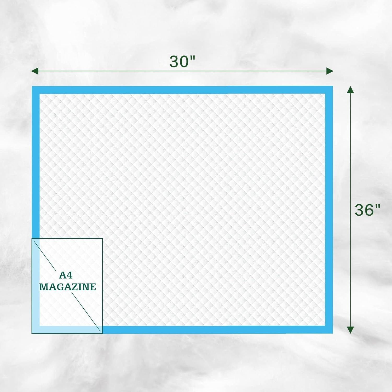50 Count Bed Pads with Adhesive Strip 30″x36″ Thicken 30×36 (50 Count), Blue