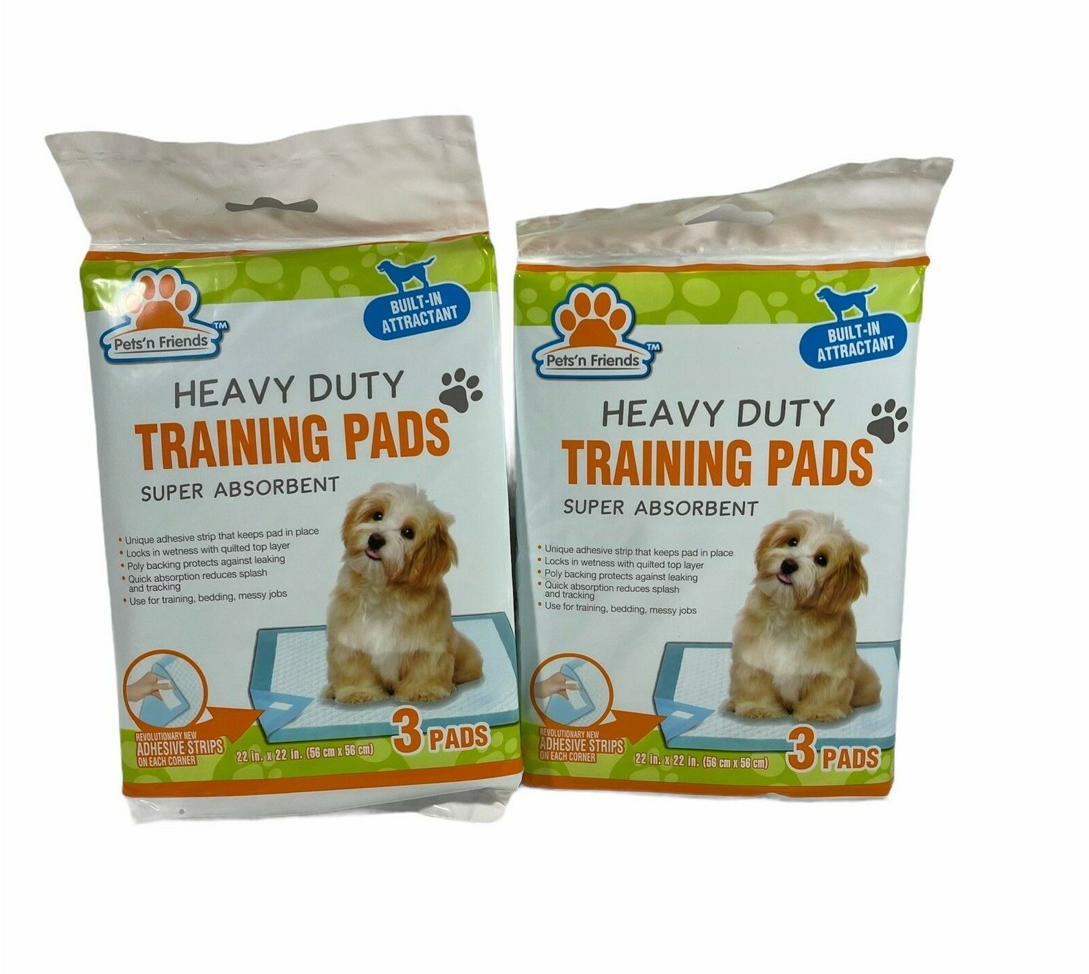 Heavy Duty Pet training pads super absorbent 6 pads (2 packs of 3) NEW