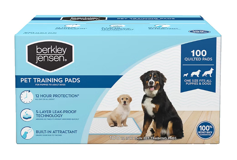 Dog Training Pads 100 Count 22×23 Puppy Pee Pads Leak Proof Berkley Jensen