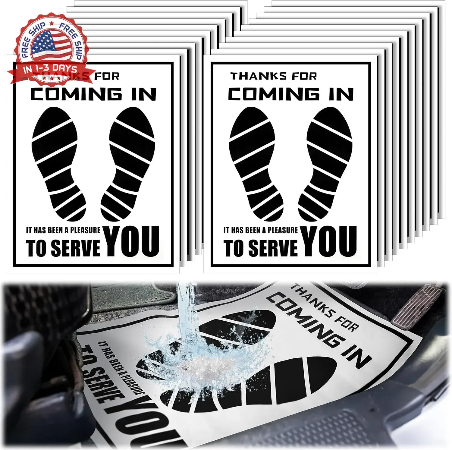 500 Pcs Waterproof Paper Car Floor Mats Disposable Floor Pads Covered Pl
