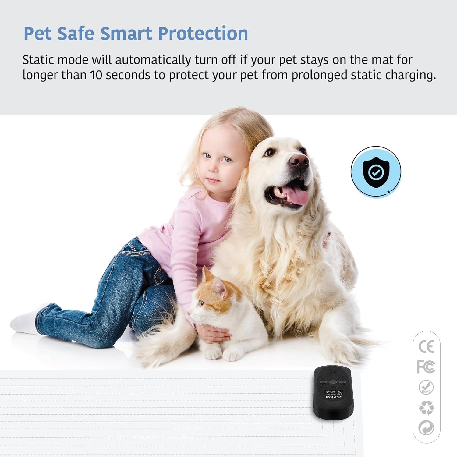 SVD.PET 2-Pack Pet Training Mat with 5 levels – Black controllers – 60″ X 12″