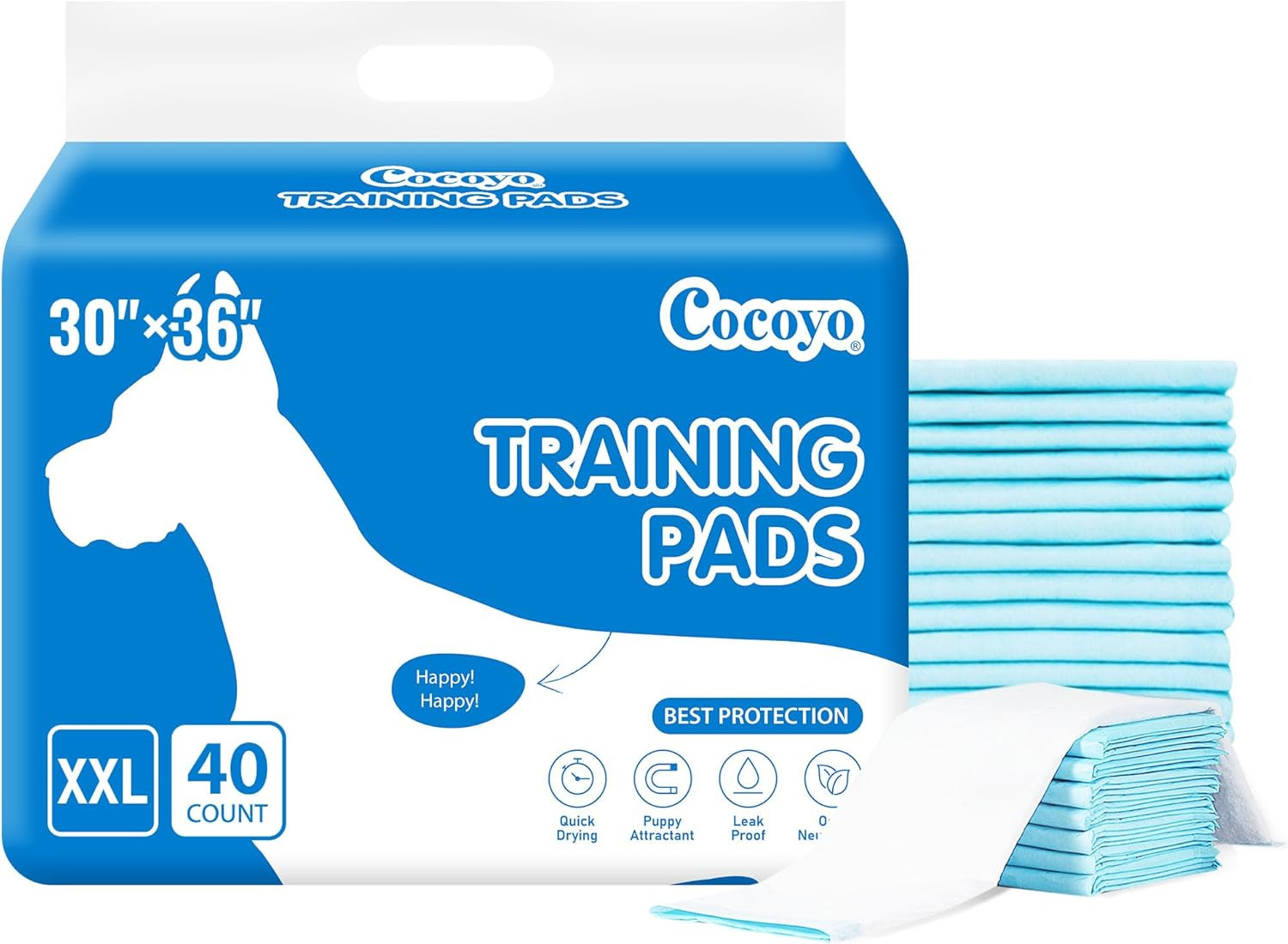 Training Pads, 30″X36″, 40 Count, XXL