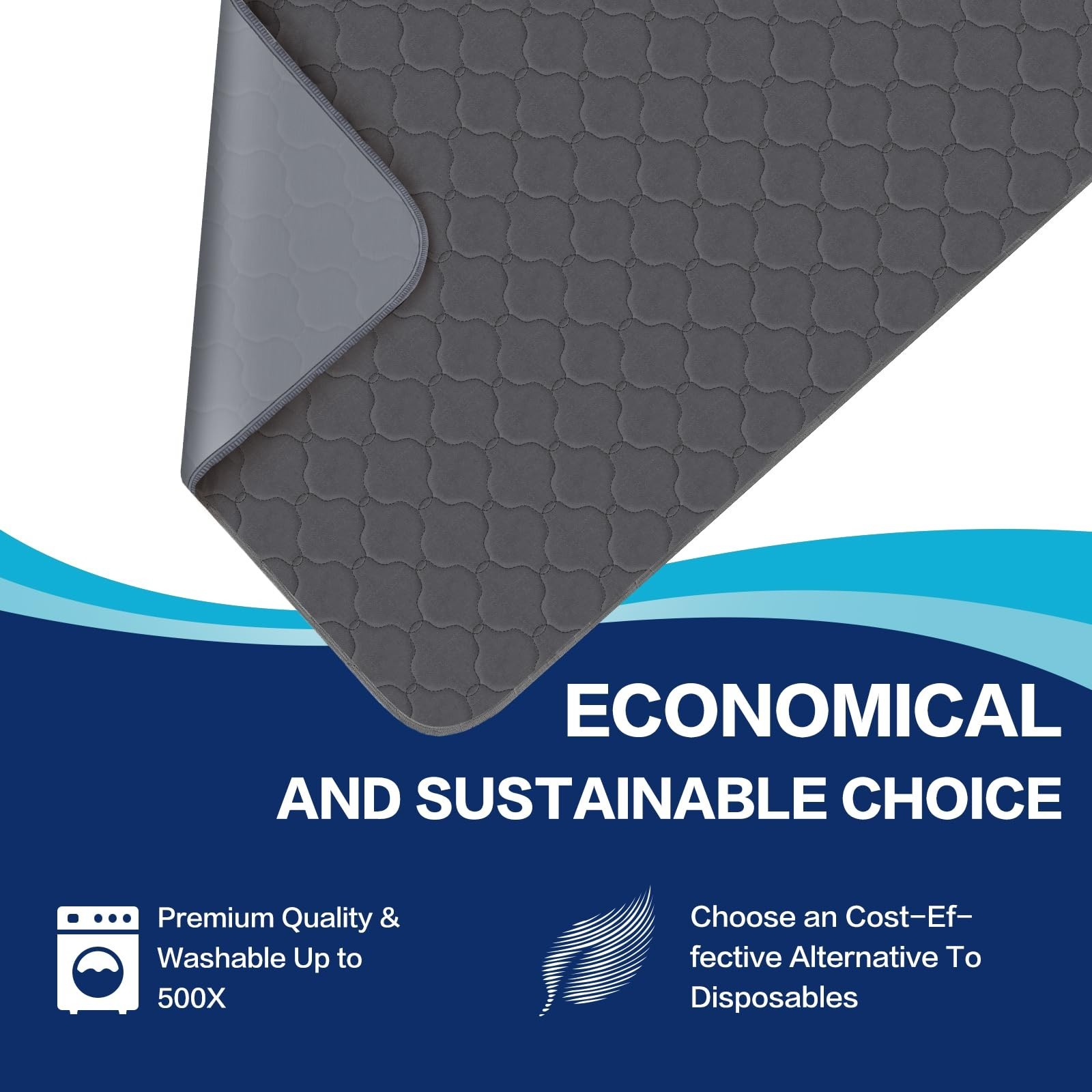 Hide Stains Washable Bed Pad 36×72 Inch (2 Pack), Waterproof Pad for Incontin…
