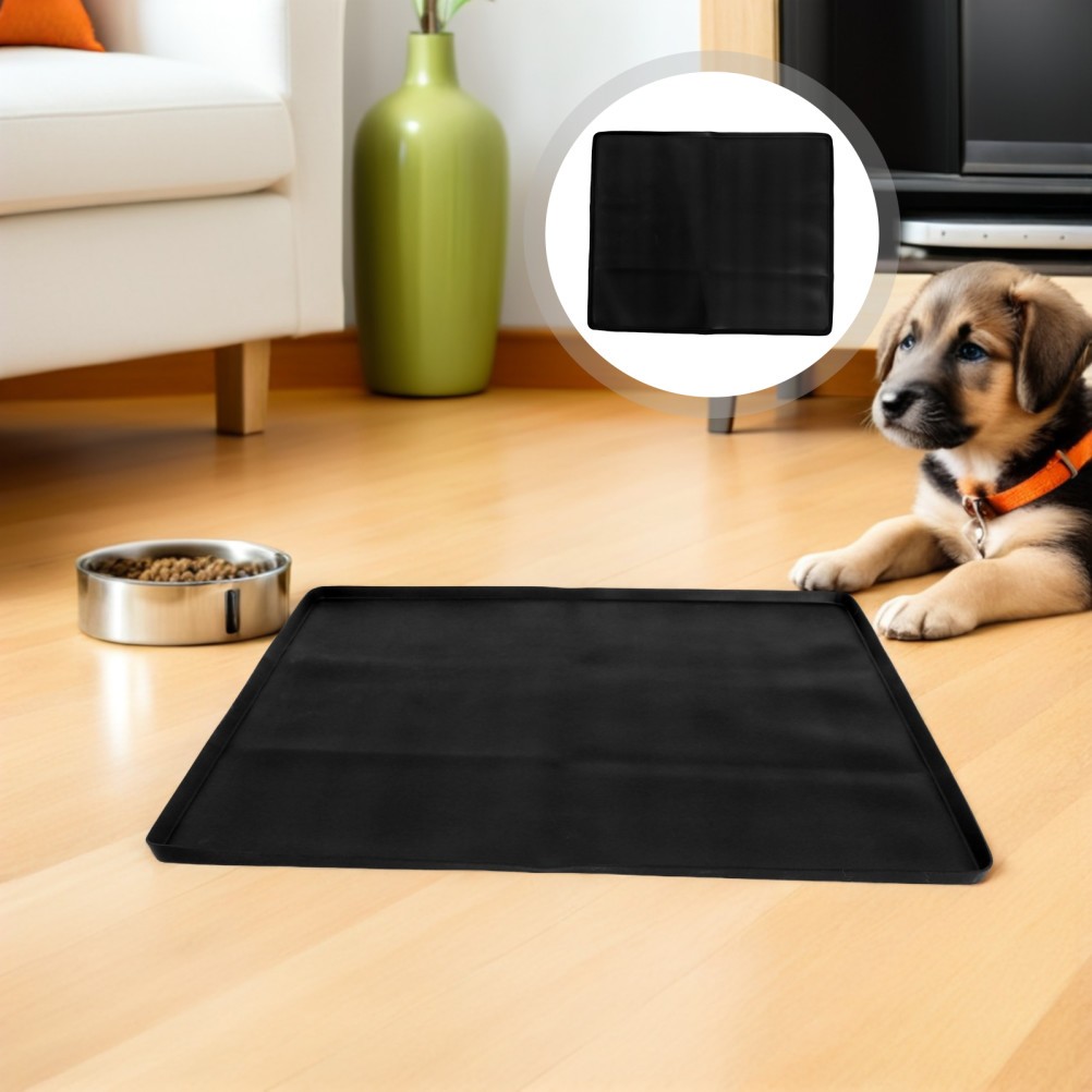 Leak Proof Silicone Puppy Pad Holder Tray for Dog Potty Training Black