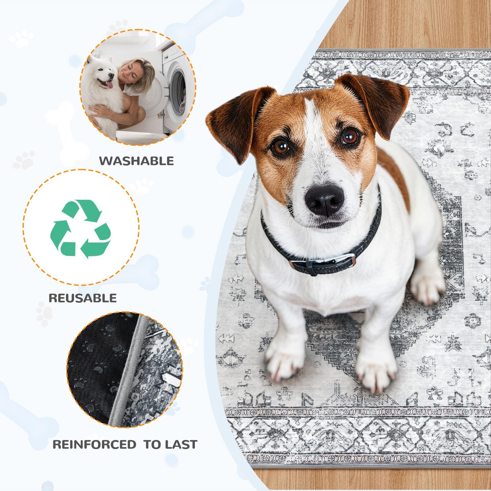 Reusable Washable Puppy Pads – 2 Pack Super Absorbent & Waterproof Dog Traini…