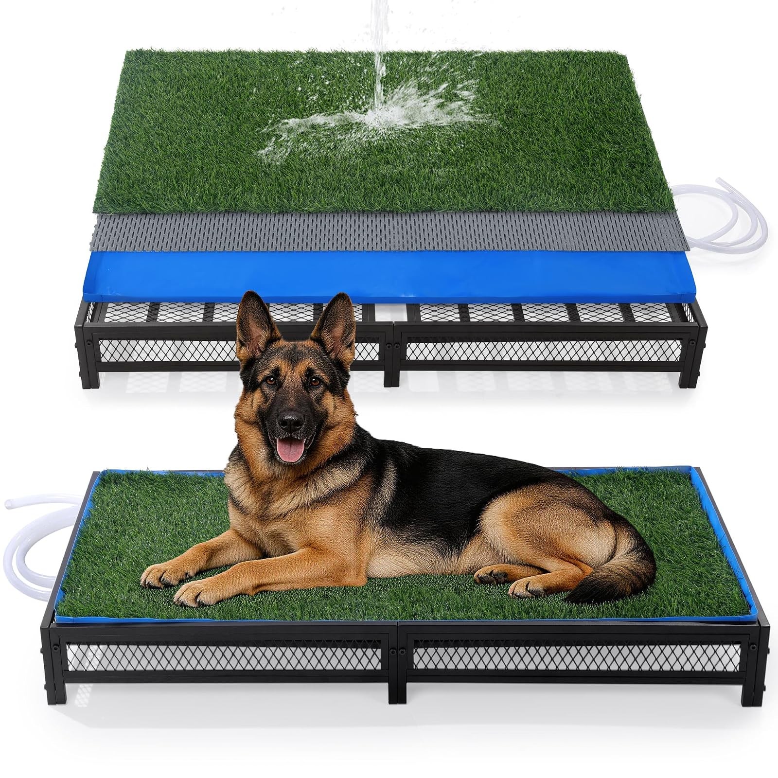 Dog Porch Potty Artificial Grass Tray with Drain Medium