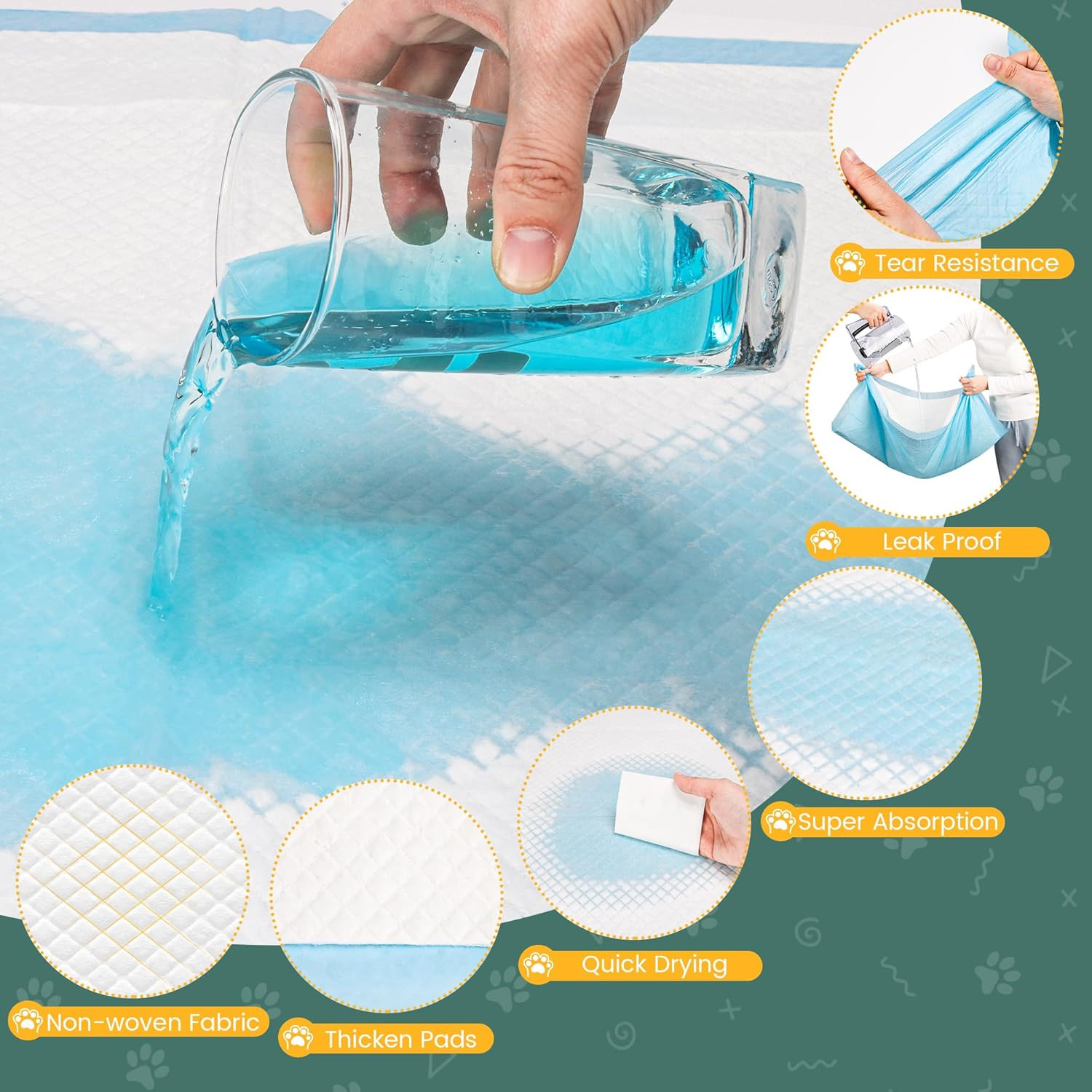 60 Count Extra Large Dog Pee Pads 28″ X 34″, Super Absorbent X-Large Puppy Pads