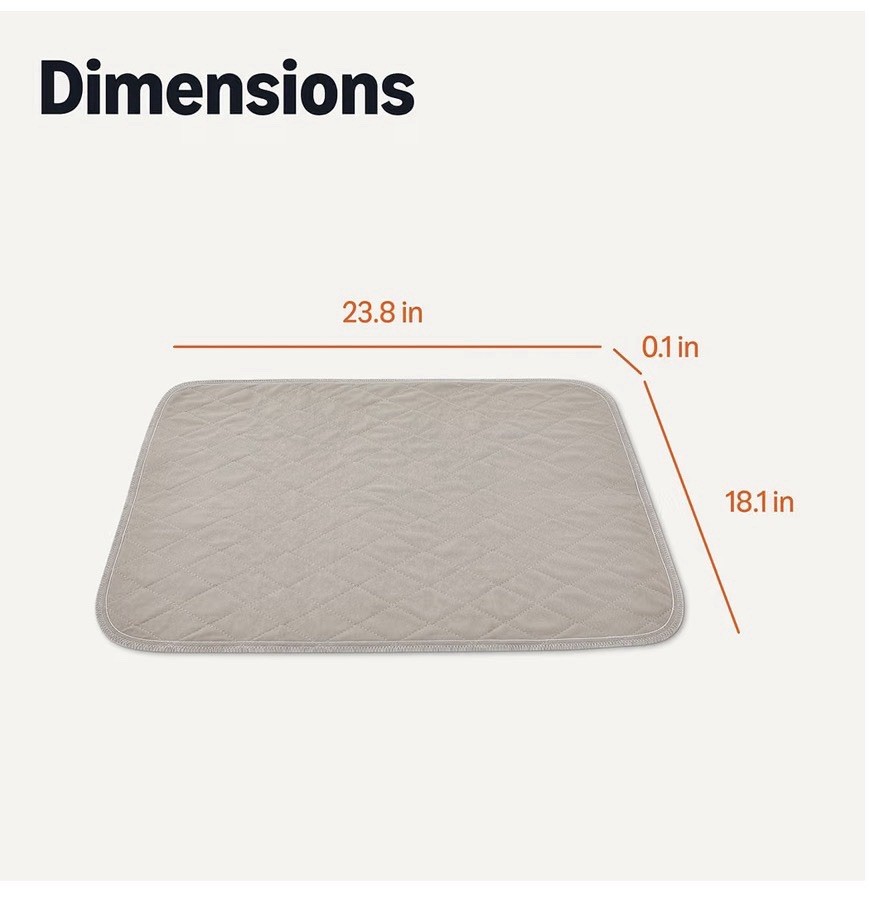 Amazon Basics Washable Puppy Pads, Non-Slip Leak-Proof 24” x18” Taupe 4 Pads