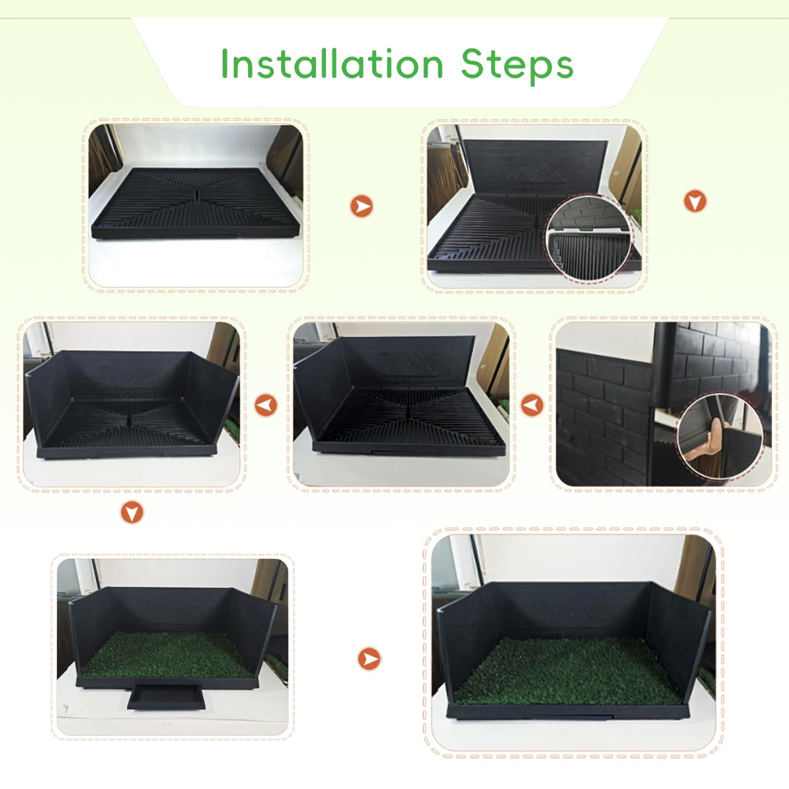 Dog Grass Pad Large 30″×20″ Reusable Pee Baffle for Small & Medium Dogs