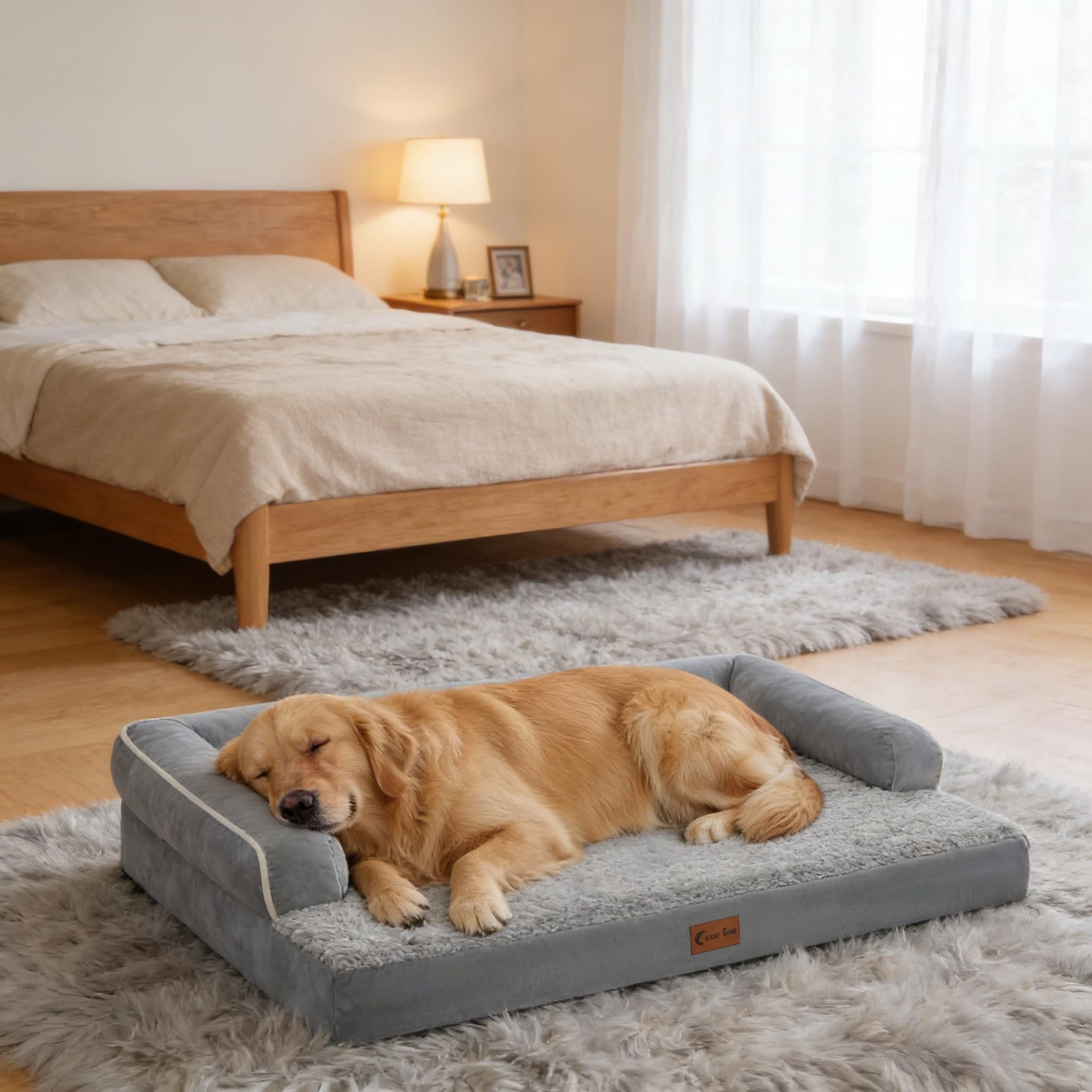 Orthopedic Dog Bed 45x35in Grey, Waterproof & Washable | Orthopedic support, …