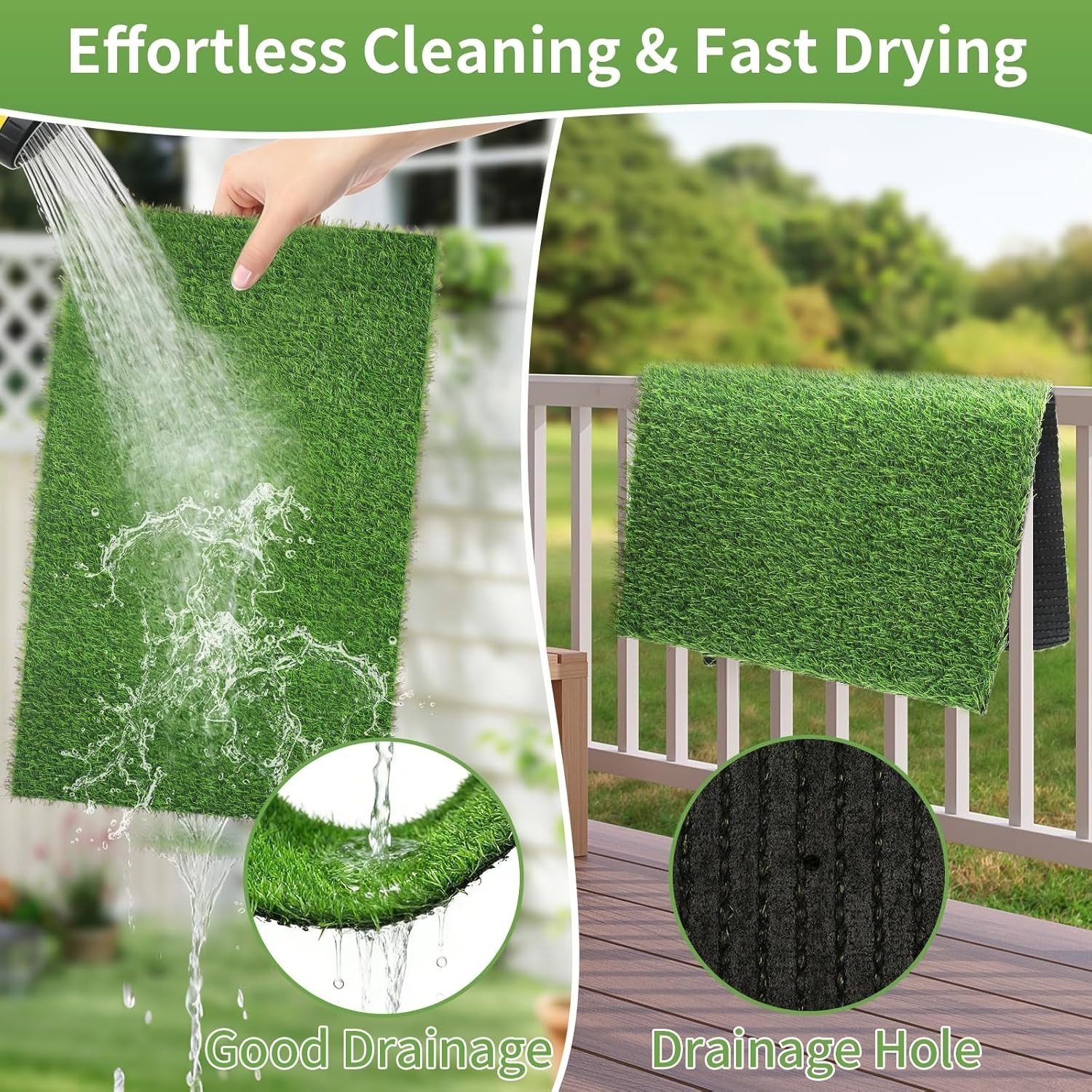 30 x 20 inches 2 Pack Fake Grass Pee for Dogs Artificial Grass Rug Pad for Pu…