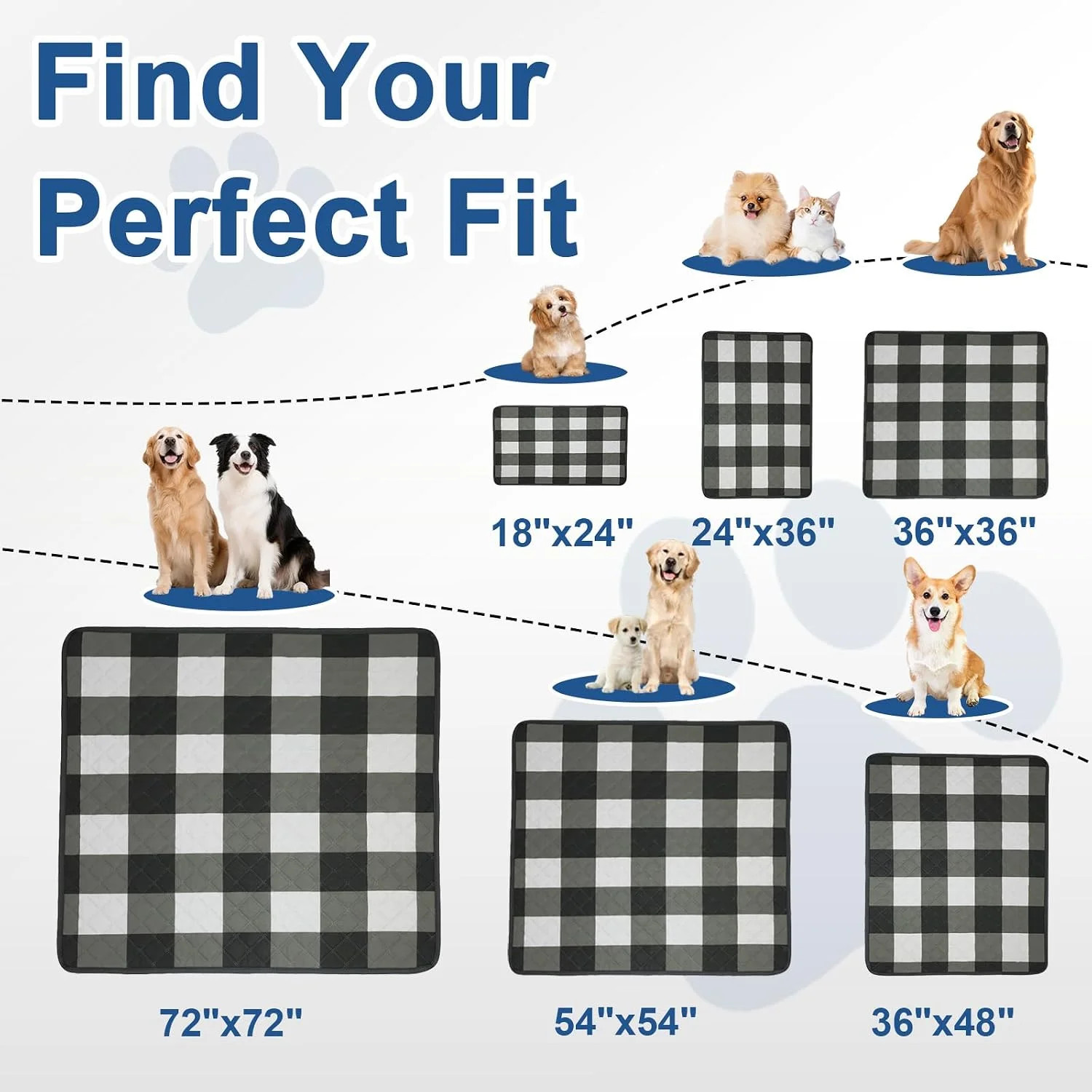 Washable Pee Pads for Dogs, 2Pack Reusable Puppy Pads, Super Absorbent & Leakpro