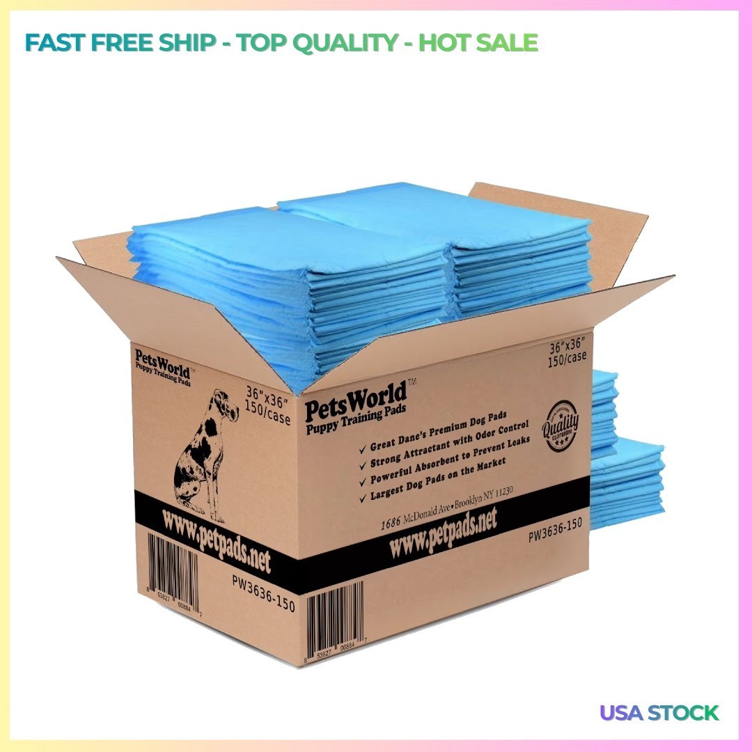 Gigantic Dog Training Pads 36×36 in, 150Ct Disposable Ultra-Absorbent Heavy-Duty