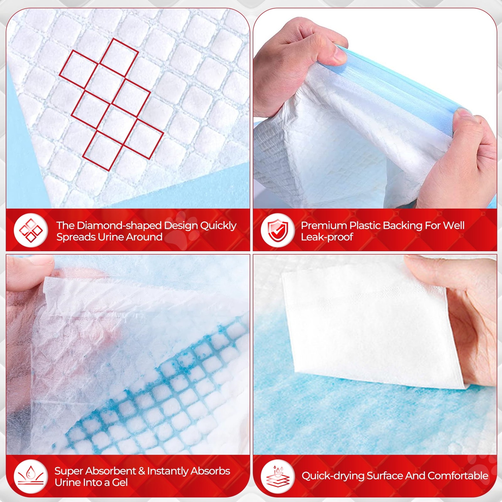 Puppy Pads Training Pads, Large, 22 in X 22 In, 100 Count Disposable Dog Pee Pet