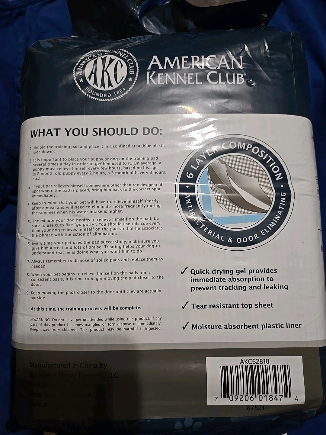 AKC Training Pads 50 Count Fresh Scent 22″x22″