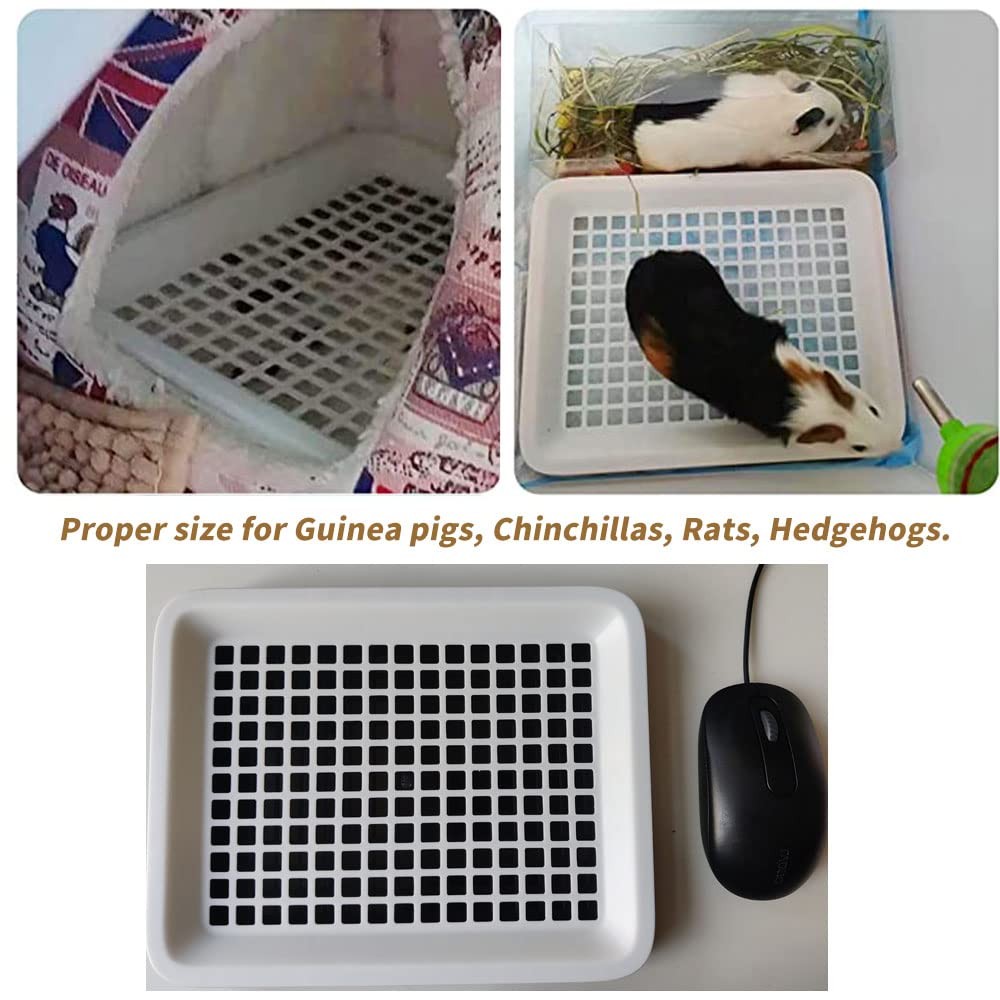 Guinea Pig Litter Tray Pan with Grate for Cage – Small Animal Small, white