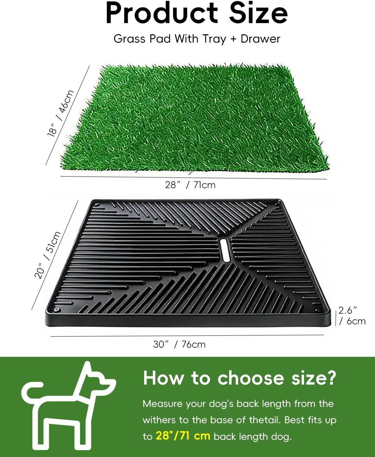 Indoor Dog Grass Pad with Tray – Reusable Potty Solution for Small Dogs