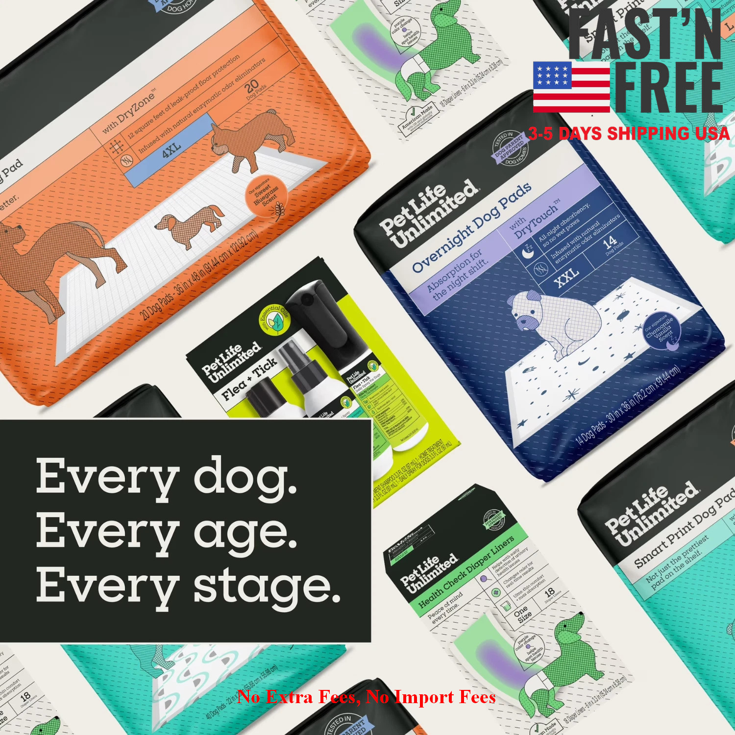 2 Pack Pet Life Unlimited Dog Pads XXL 30×36 30Ct Smart Print Training, NEW USA