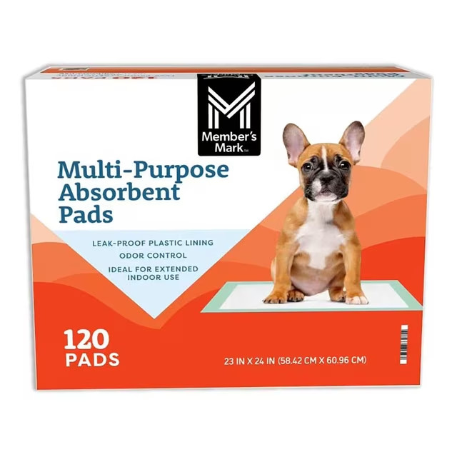 Member’s Mark PET Multipurpose Training Absorbent Dog Pads, 23″ x 24″ (120 ct)