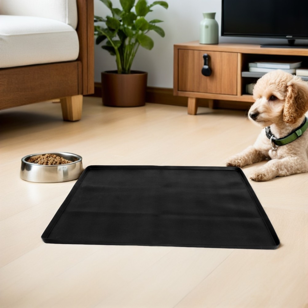 Black Silicone Dog Potty Pad Tray Non Slip Leak Resistant for Small Pets