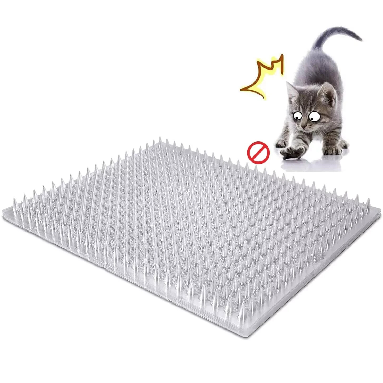 8 Pack Cat Deterrent Scat Mats 12 Sq.ft Plastic Training Mats with Spikes