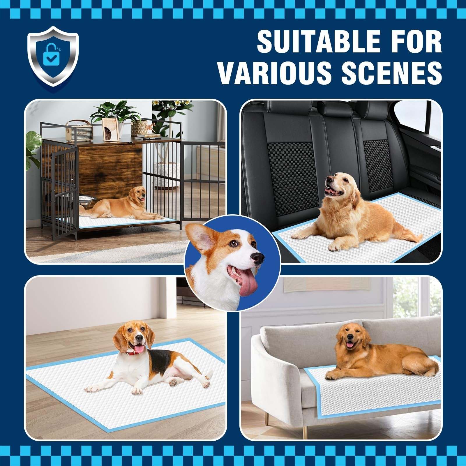 Extra Large Puppy Pads 30″x35″ – 50 Count Disposable Dog & Cat Pee Pads for Indo