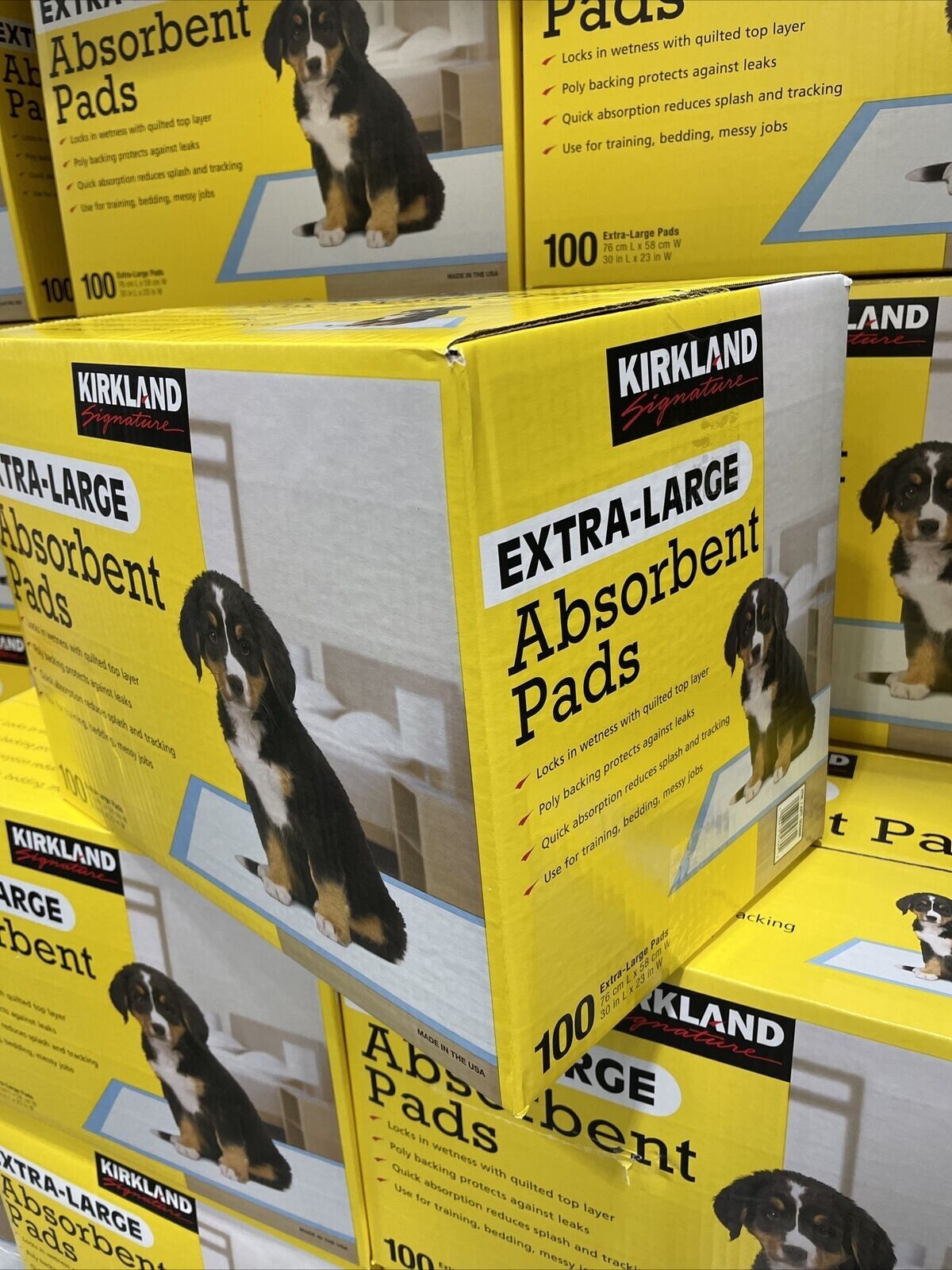 NEW Extra-Large Absorbent Pads, Kirkland Signature, 30 in L X 23 in W, 100-count
