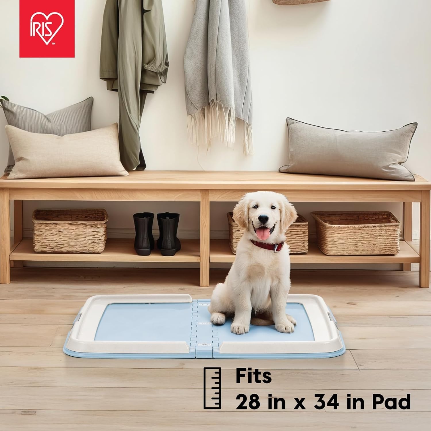 Pee Pad Holder for Dogs – Secure & Easy to Clean, Fits 28″x34″ Pads
