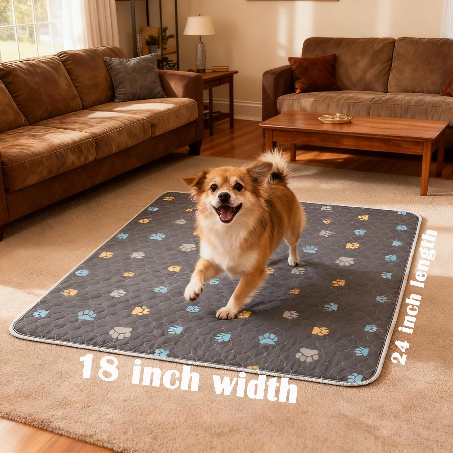 Washable Puppy Dog Pee Pad, 2PCS 100% Waterproof Whelping Training Mat for Puppy