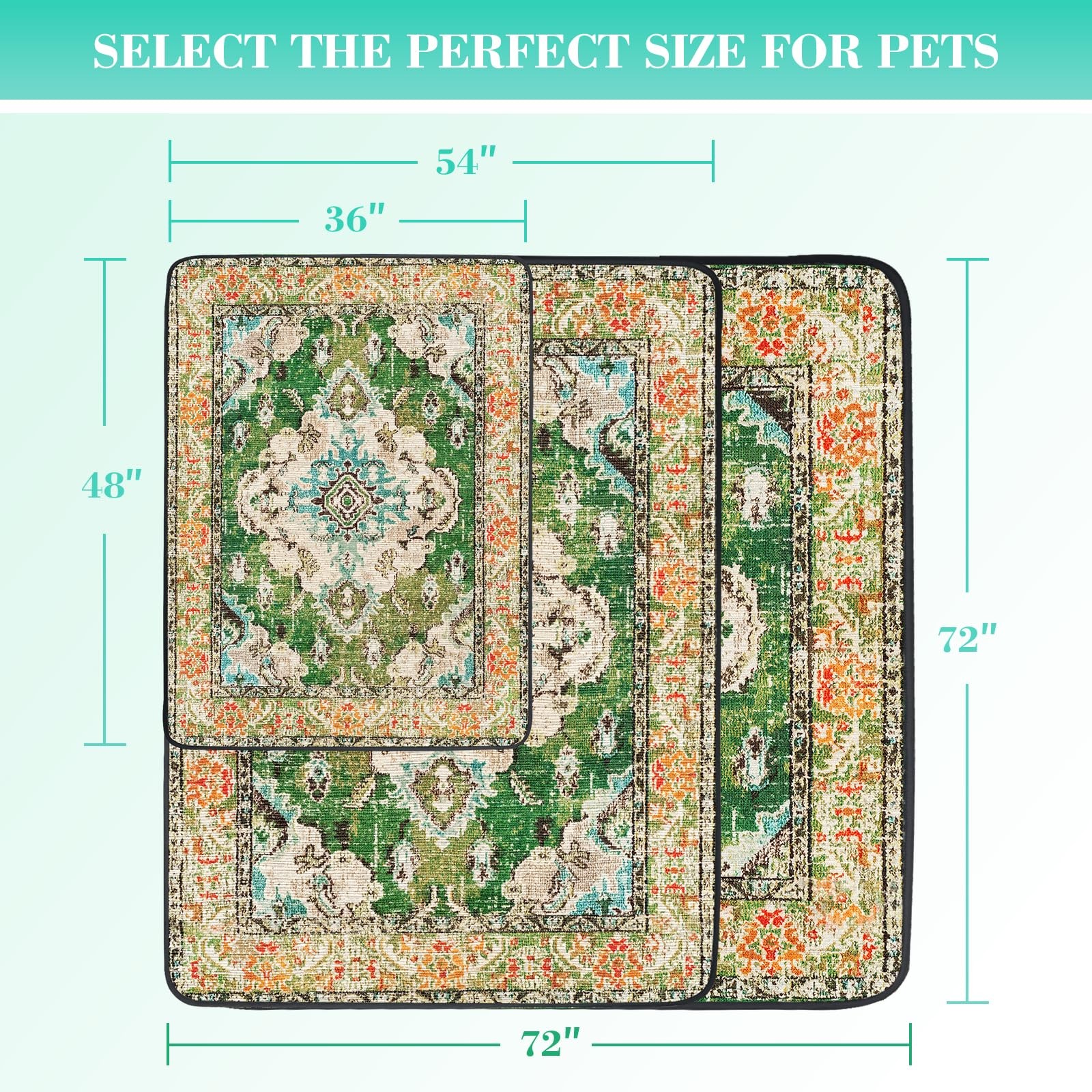 2 PCS 36×48 Inch Thicken Washable Dog Pee Pads Waterproof Reusable Floor Crate