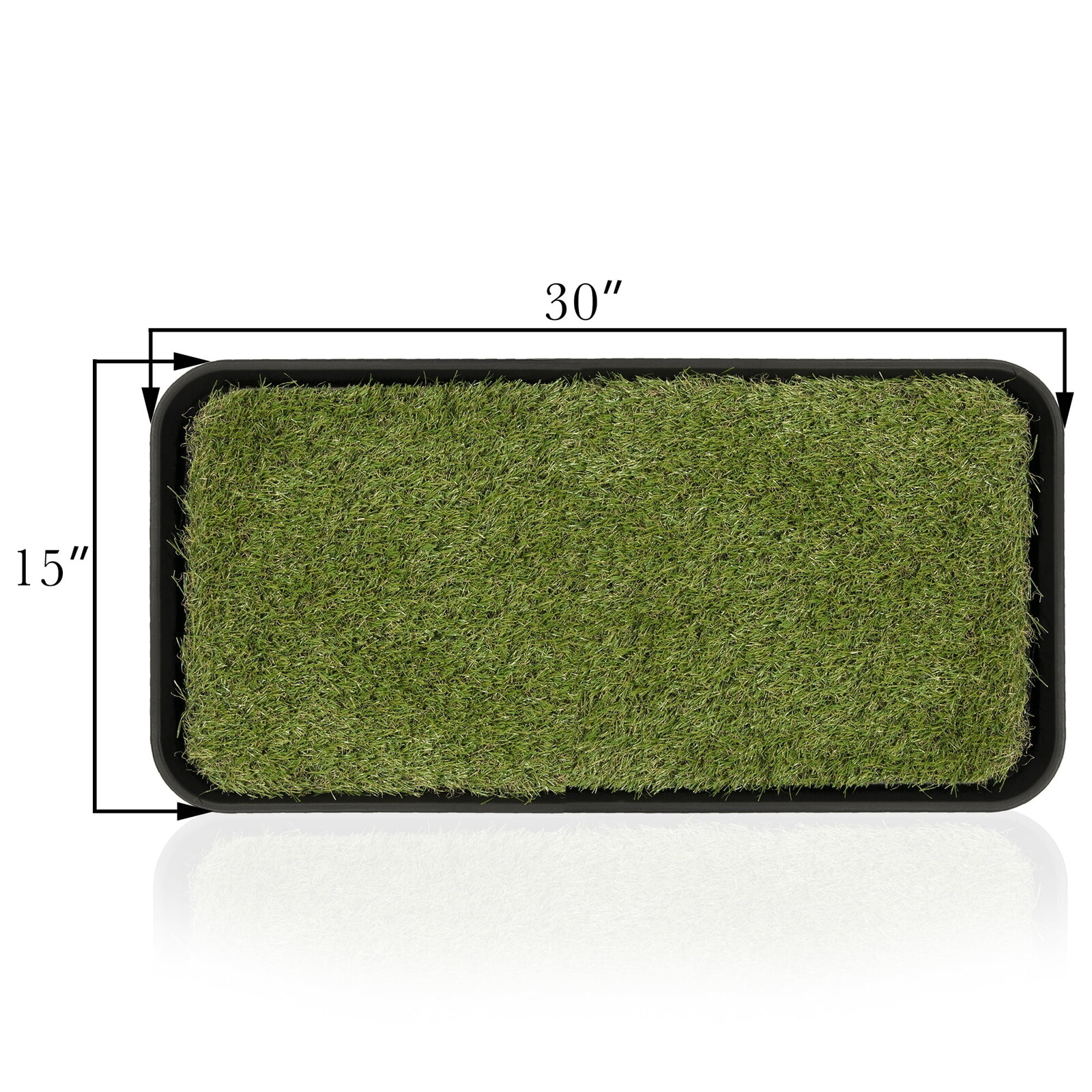 Indoor Outdoor Tray W/ Reusable Grass Pad Pet Care Non-Slip Easy Clean 15″ X 30″