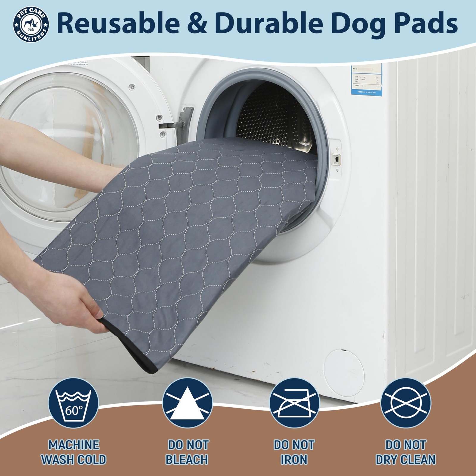 Washable Pee Pads for Dogs 48×48 Waterproof Reusable – Fast Absorbent
