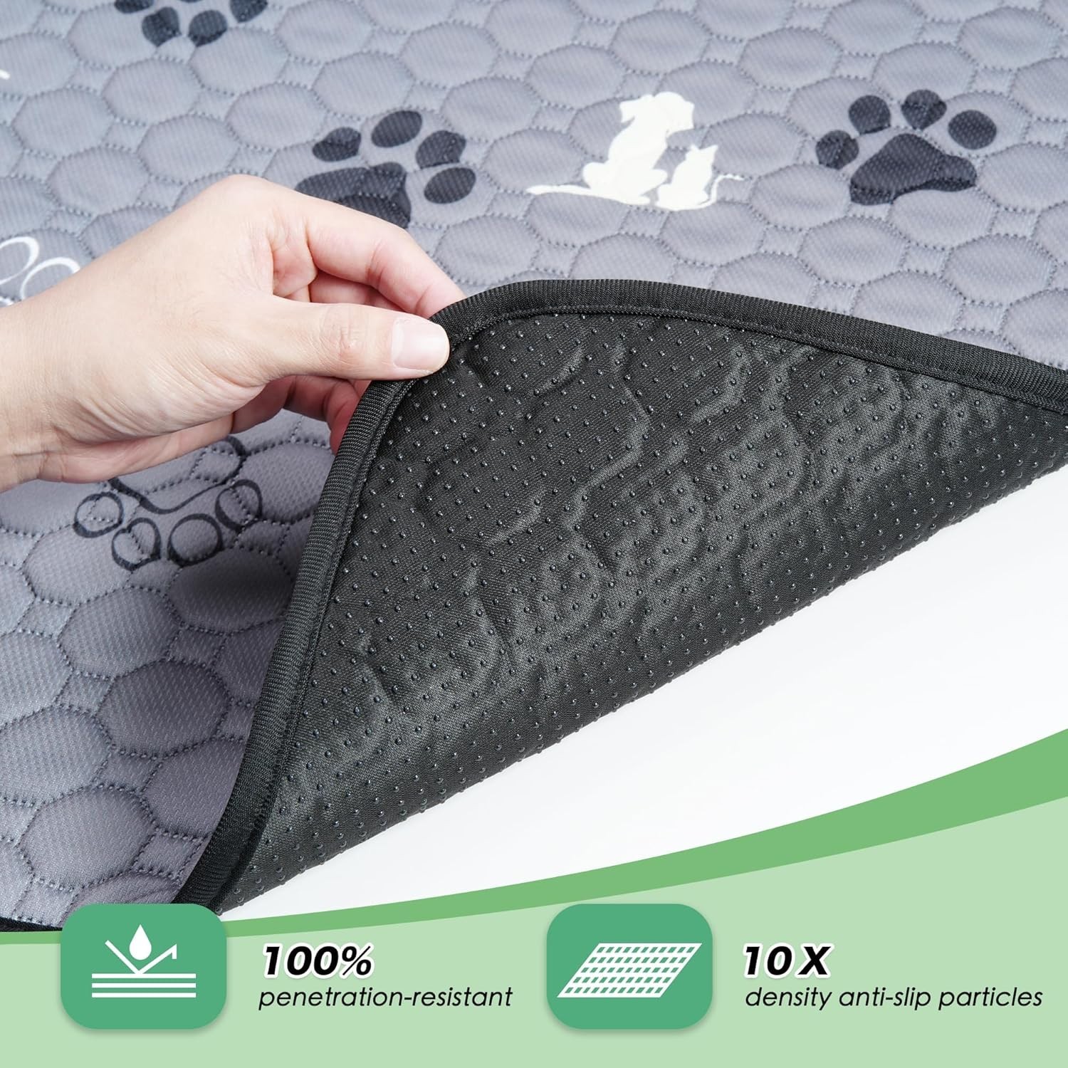 Washable Pee Pads for Dogs Mat, 2 Pack Absorbent Reusable Training Dog Pads P…